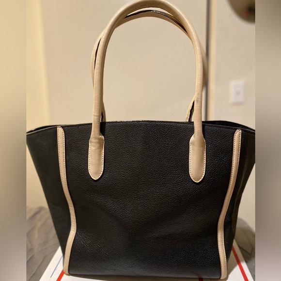 Kate Spade Forster Caroline Lane Bag Black Leather Tote - Black & Ivory - Picture 2 of 9